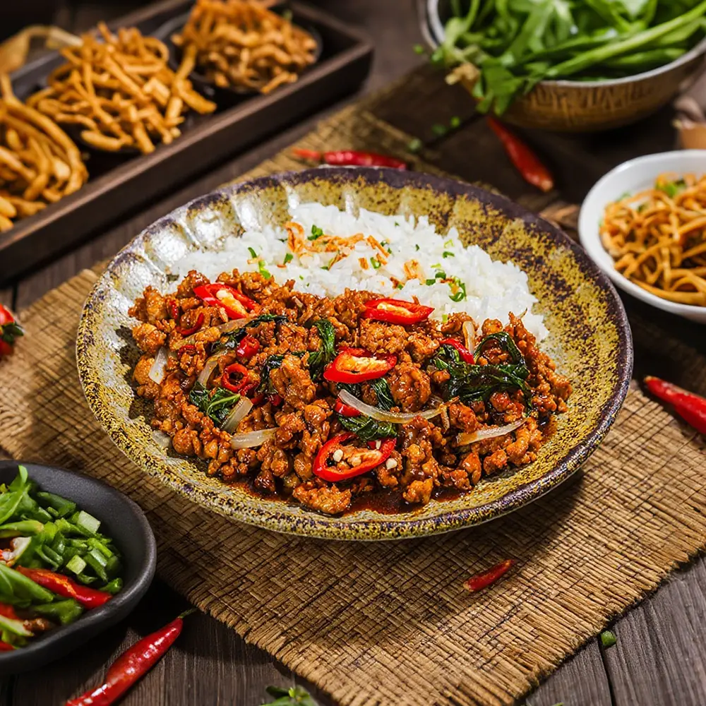 Thai Basil Chicken With Rice